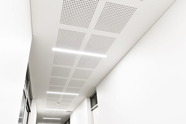 GTEK Phonic Perforated Plasterboard Office Hallway